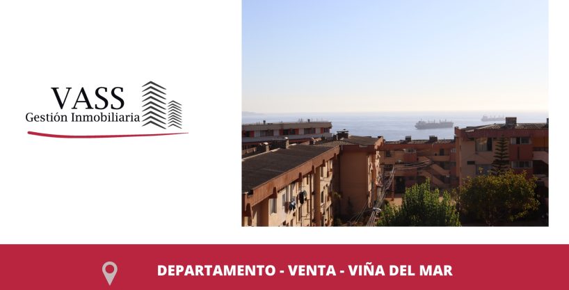 VASS Gestión Inmobiliaria vende departamento de 2D 1B con vista al mar, sector Hospital Naval. Viña del Mar